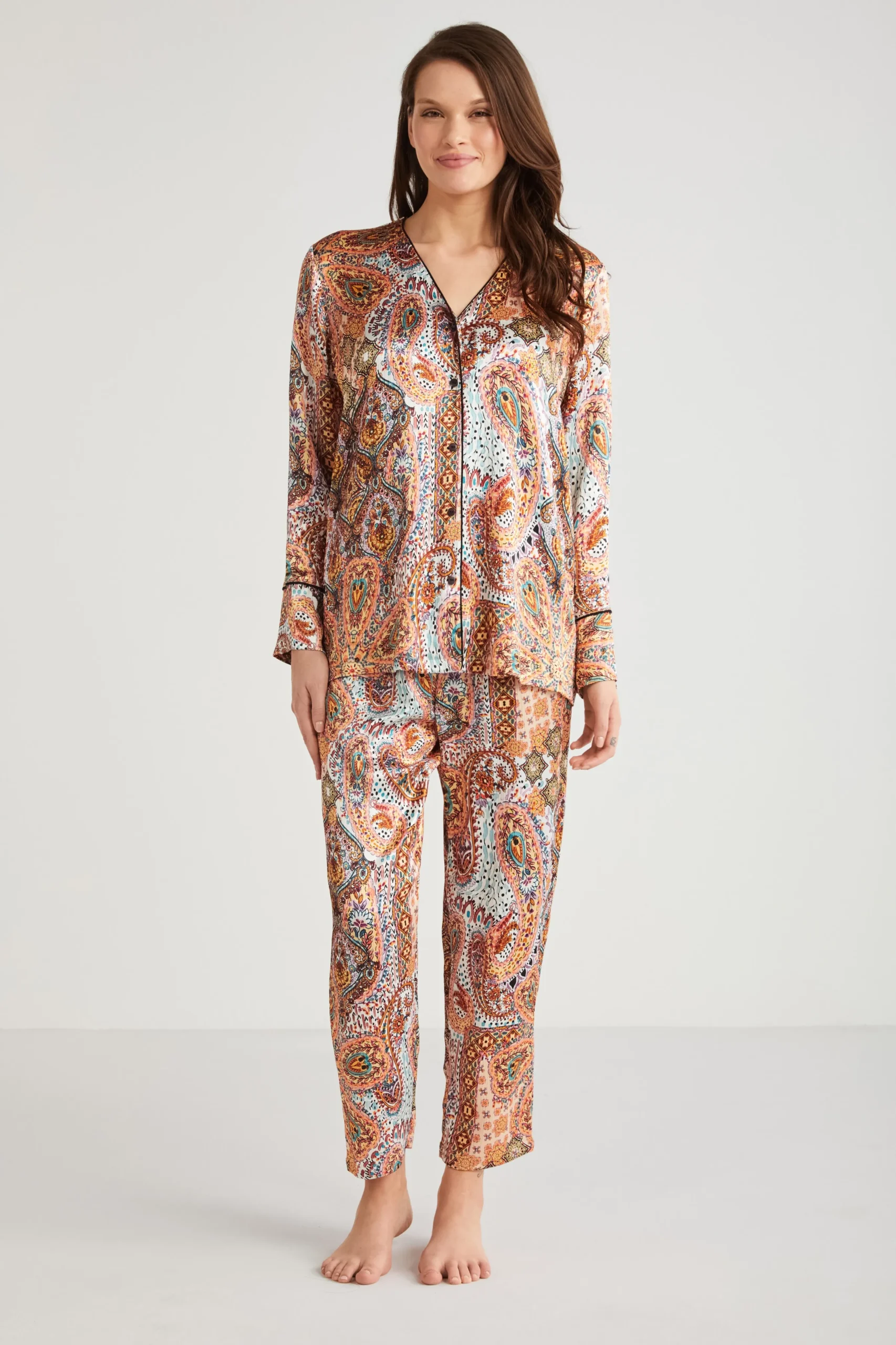 Ethnic Patterned Shirt Set 9734