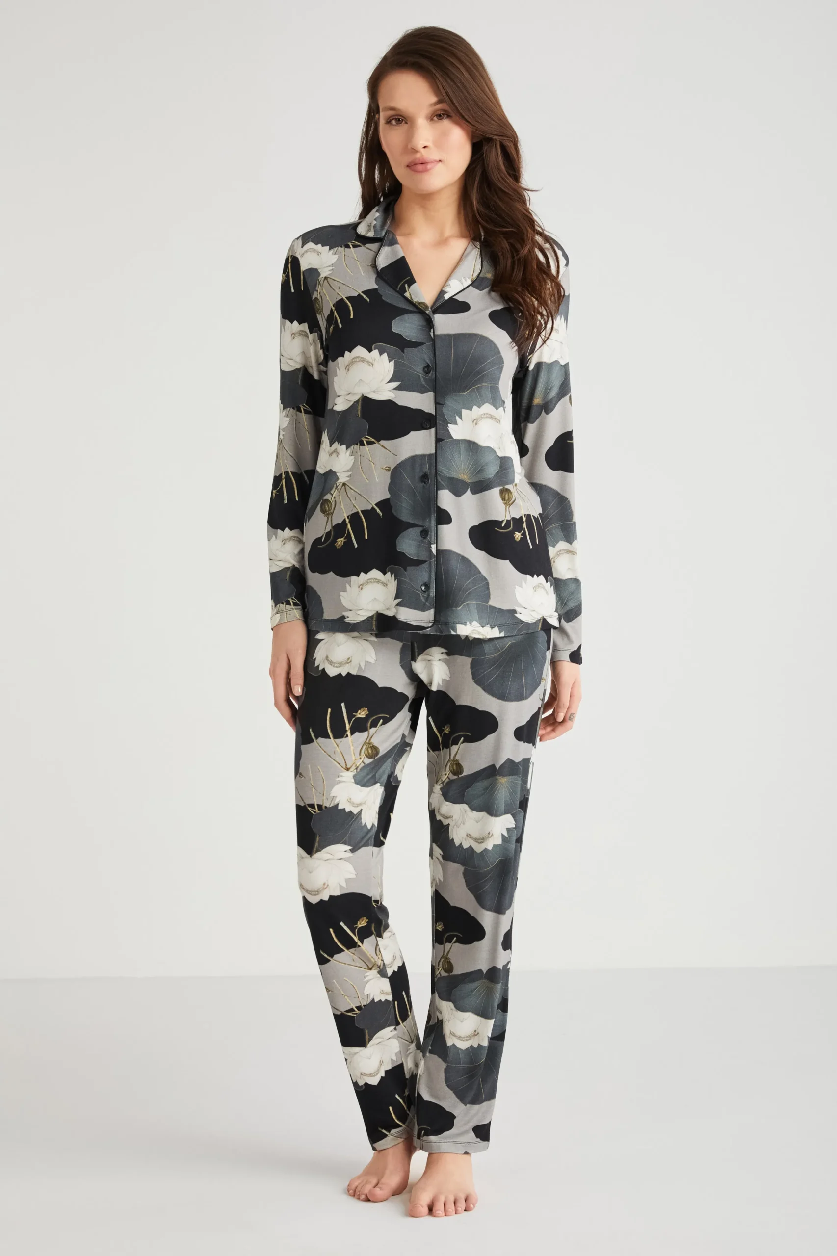 Floral Patterned Shirt Set 9727