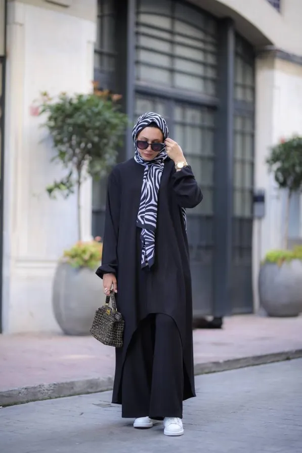 Elegant Lara Hijab Tunic and Trouser Set – Versatile Style 523