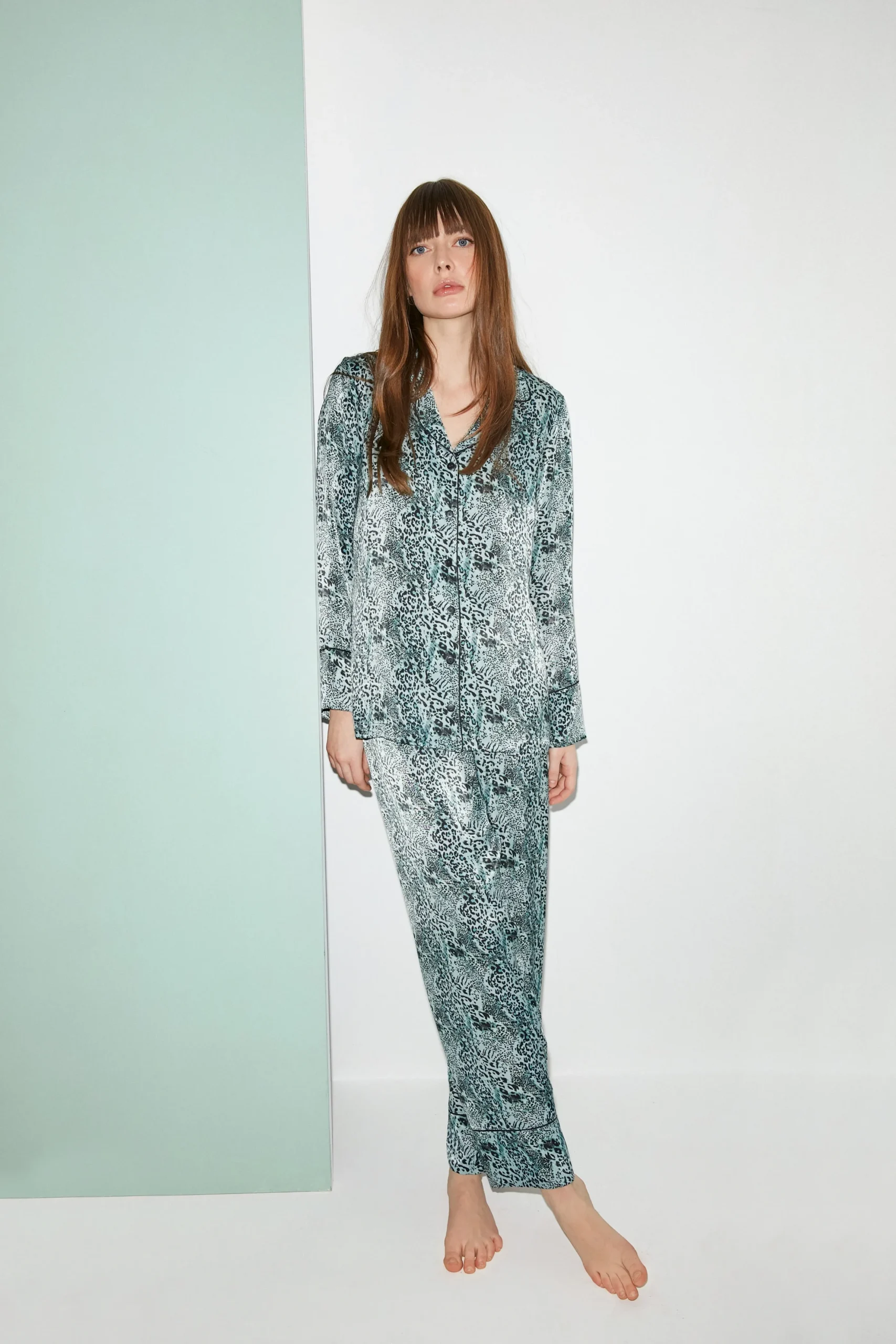 Silky Feel Satin Pajama Set