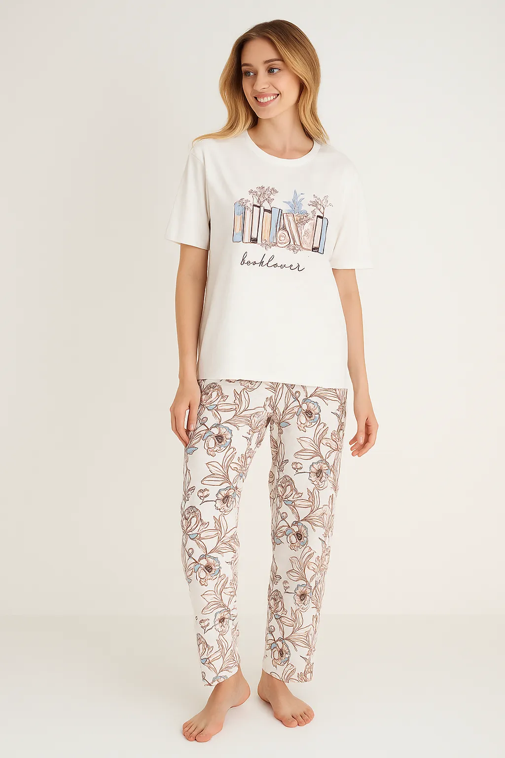 Cloud-Like Comfort: Soft-Feel Pajama Set for Effortless Lounging 2745