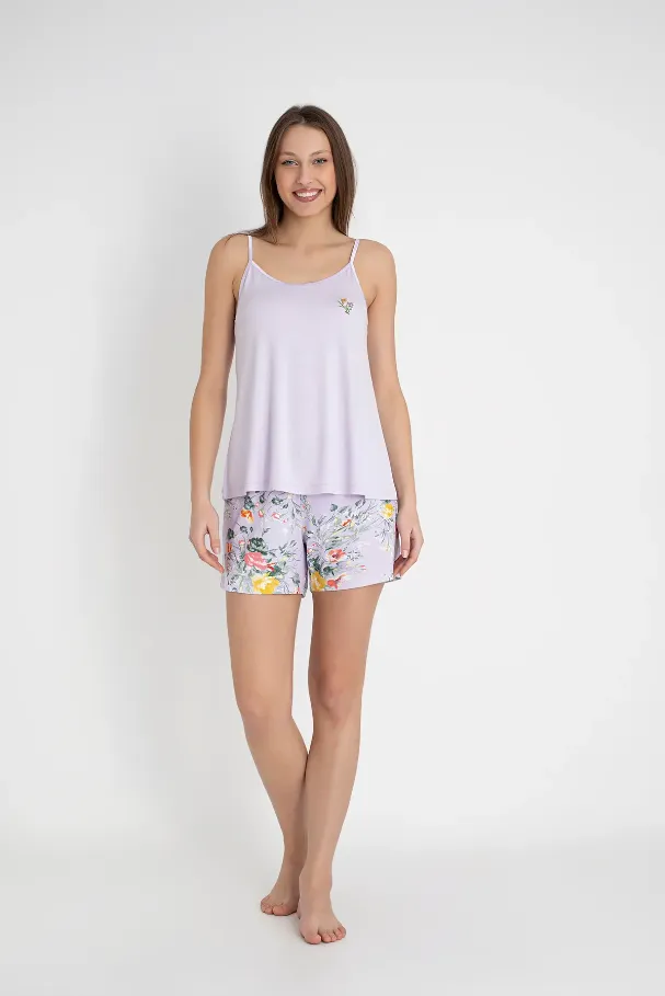 Floral Breeze: Comfort Mood Shorts Set for Soft Days & Sweet Dreams 2752