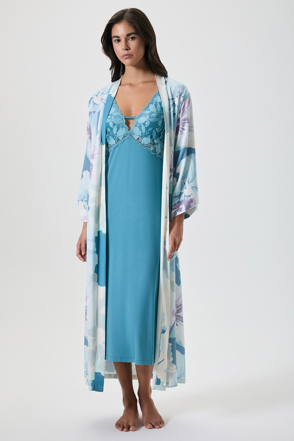 Floral Patterned Dressing Gown Set 20228