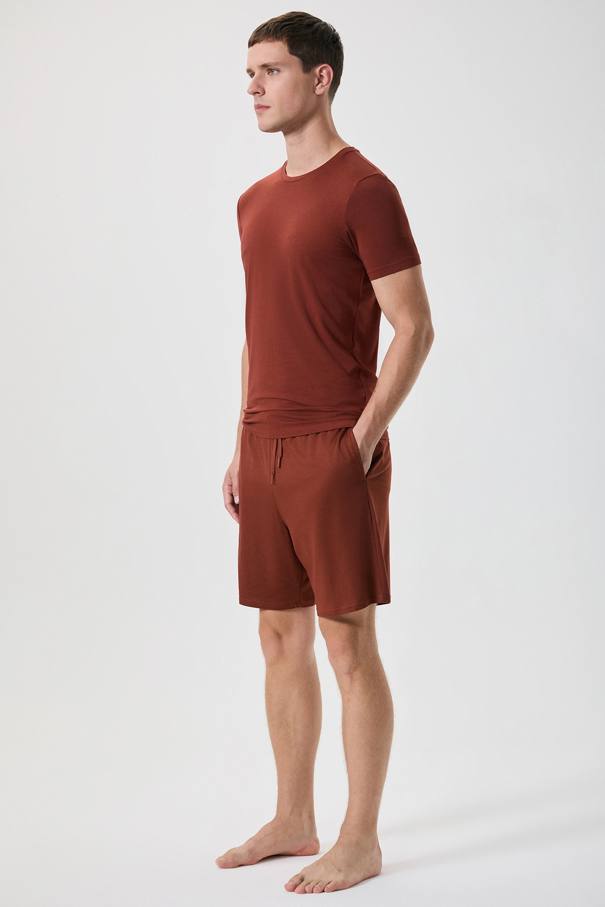 Crew neck modal shorts set FT800