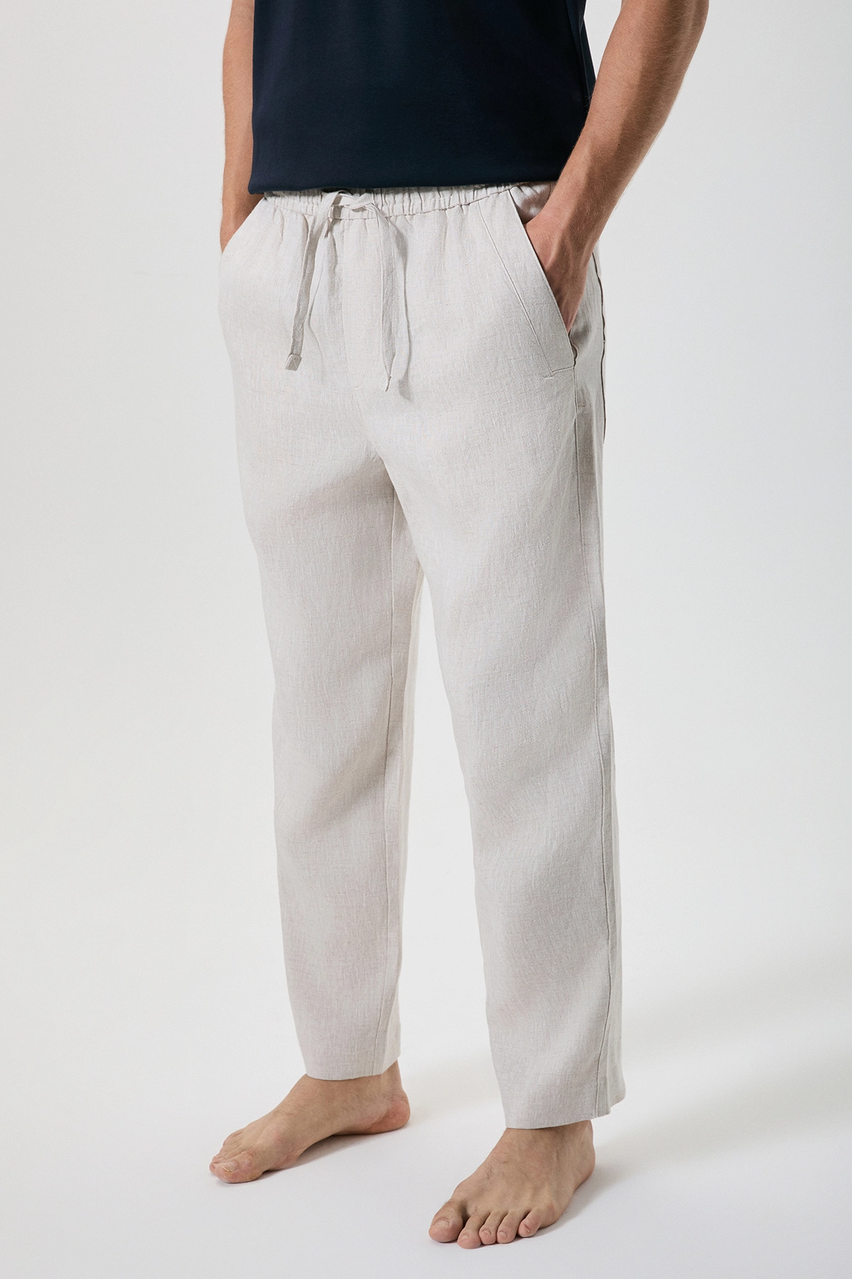 100% linen relaxed fit trousers FT807