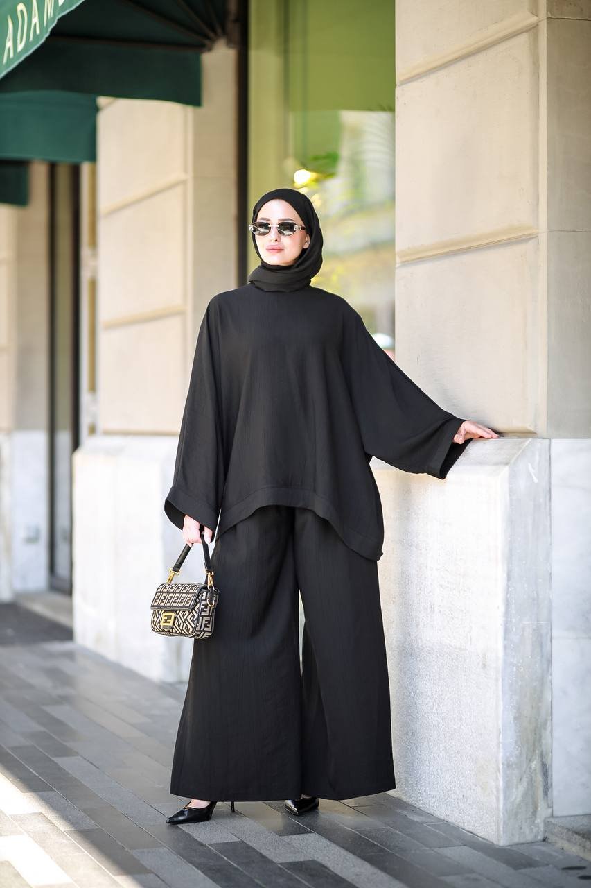 Oversized Modest Tunic & Wide Leg Pants Set